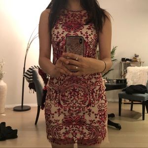 Red dress with embroidery